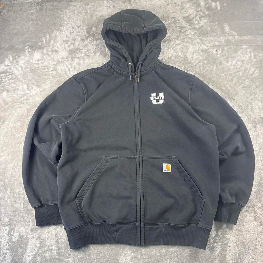 Carhartt Rain Defender Utah State Aggies Full Zip Hoodie Men’s Large Black